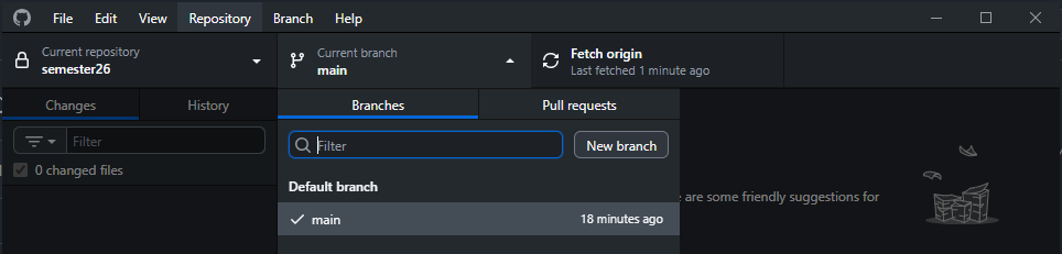 Name new branch on Github Desktop