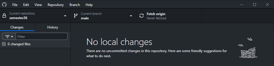 Fetch origin button on Github Desktop