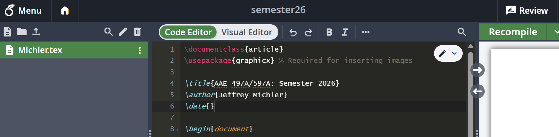 Create new file in Overleaf